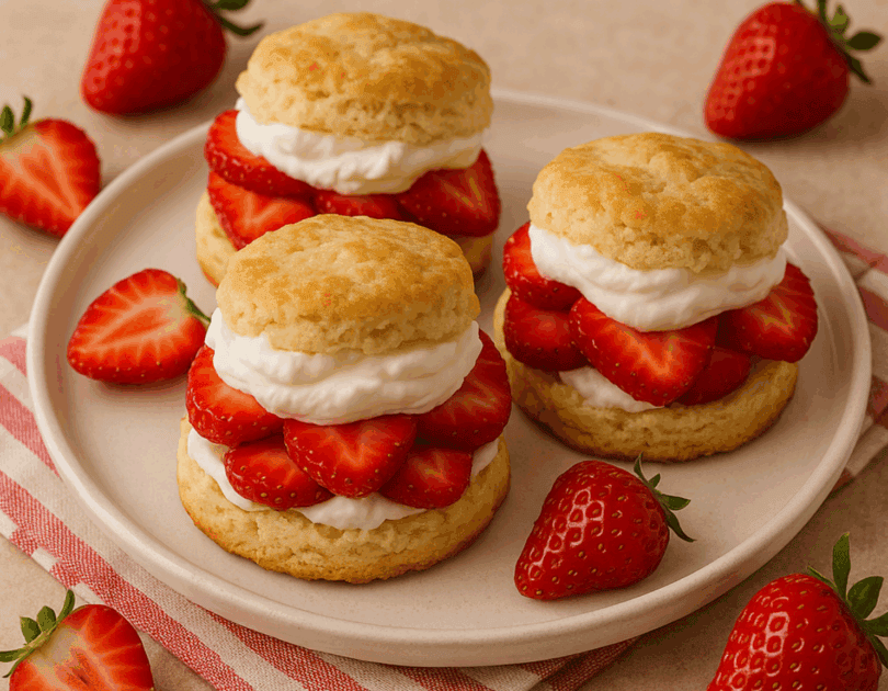 RED AND WHITE STRAWBERRY SHORTCAKE BISCUITS